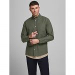 Jack & Jones Jjeoxford T-Shirt L/S S21 Noos, Forest Night/Fit : Slim fit, XS Homme