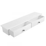 Songmics &Eacute;tag&egrave;re Murale &agrave; 2 tiroirs, &Eacute;tag&egrave;res suspendues, Tablettes flottantes, finiton Brillante, Charge 15 kg, 65 x 15 x 10 cm, pour Chambre, Salon, Cuisine, Couloir, Blanc LWS65WT