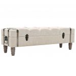 VidaXL Banc de rangement Bois massif et acier 111 x 34 x 37 cm