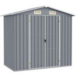 VidaXL Abri de jardin Gris 205x129x183 cm Acier galvanis&eacute;