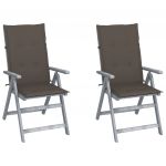 VidaXL Chaises inclinables de jardin 2 pcs avec coussins Bois d'acacia 3369-Z - Triomphe