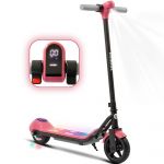 Trottinette &Eacute;lectrique Enfant Pour Cadeau Rose,3 Vitesses,Frein &Eacute;lectronique,&Eacute;cran Led,Bluetooth Et Lumi&egrave;res Color&eacute;es,6-12 Ans