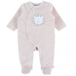 NOUKIE'S - Pyjama en Velours - Beige - Taille 3 Mois - Motif Lion