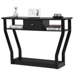 Coast Console Table noire table à fleurs avec tiroir et étagère 120 x 30 x 81 cm noir