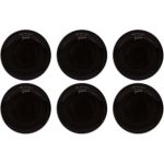 Antic Line créations Assiettes en grès noir Bonne dégustation (Lot de 6) Assiettes plates - 27 cm