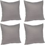Woltu - 4 pièces Taies d'Oreillers en Coton.Housse d'oreiller avec Fermeture éclair.50x50cm.Gris foncé