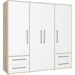 Armoire - Ch&ecirc;ne Sonoma / Blanc mat - 4 portes battantes - L2059 x P588 x H200 - MOKKARIS