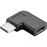 Goobay Adaptateur USB 3.0 Adapter USB-C auf USB-C 90&deg;, schwarz - [1x USB-C femelle - 1x USB-C m&acirc;le] noir
