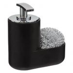 Distributeur de Savon & Porte Éponge "Washing" 15cm Noir Prix