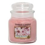 Yankee Candle 1542837E Fleur de Cerisier Bougie Jarre Moyenne Verre Rose 10 x 9,8 x 11,6 cm