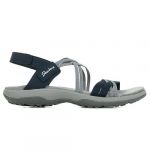 Skechers Reggae Slim Takes Two, Sandale Plate Femme, Bleu Marine, 41 EU