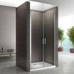 KAYA Porte de douche battante H. 195 cm largeur réglable 89 à 92 cm verre transparent