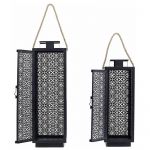 Lot de 2 Lanternes D&eacute;co "Ajour&eacute;" 59cm Noir Prix