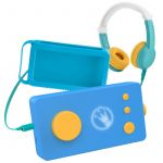 Lunii Ma Fabrique à Histoires Bleue Nouveau Modèle avec Casque Octave et Coque Odile Bleue - Conteuse pour Enfants de 3 à 8 Ans - Livre audio de 24 histoires interactives inclus - Pack de voyage Boîte à Histoires