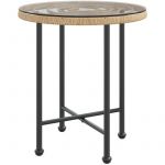 VidaXL Table de salle &agrave; manger &Oslash;50 cm Verre tremp&eacute; et acier