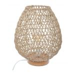 Lampe &agrave; poser en m&eacute;tal et papier H 35,5 cm Beige