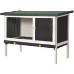 Pawhut Clapier sur Pied Cage &agrave; Lapin avec Niche int&eacute;rieure Toit ouvrant Porte verrouillable dim. 90L x 45l x 65H cm Noir Blanc Vert