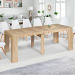 Idmarket Table console extensible ORLANDO 14 personnes 300 cm bois façon hêtre