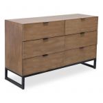 Menzzo Commode 6 tiroirs Panara Ch&ecirc;ne Clair