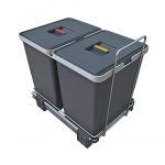 ELLETIPI Ecofil PF01 34B2 Poubelle de tri sélectif extractible pour déchets, Plastique et métaux Gris 30 x 45 x 36 cm
