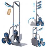 Arebos Diable pour escaliers | Diable pour escaliers avec pneus en Caoutchouc Dur | Diable de Transport pour Chariot élévateur|Bleu