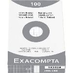 Exacompta Etui de 100 fiches bristol 205g quadrillé 5x5 non perforées (100 x 150 cm)
