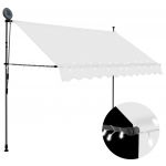 VidaXL Auvent manuel rétractable avec LED 300 cm Crème