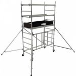 Tubesca Échafaudage roulant et pliant en aluminium - hauteur 3,60m - Runner