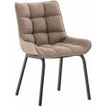 CLP Chaise Saranda en Tissu marron terre Noir