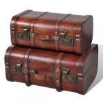 VidaXL Coffre de rangement vintage Bois Marron 2 pcs