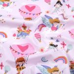 Tissu coton enfant cretonne montgolfi&egrave;re fille vendu au m&egrave;tre - ninon rose