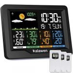 Kalawen Station météo avec 3 capteurs extérieurs, réveil numérique sans fil DCF, baromètre, moniteur de température et d'humidité, prévisions météorologiques pour la maison et le jardin