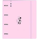 Safta Minnie Mouse Naive Classeur avec 4 anneaux de 35 mm, avec recharge, 100 feuilles A4, idéal pour enfants de différents âges, confortable et polyvalent, qualité et résistance, 27 x 4 x 32 cm, rose