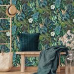 Dutch wallcoverings Amazon Papier Peint Noir - Bleu GranDeco JF2202