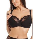 Teyli Soutien-Gorge d'allaitement Femme Soutien-Gorge d'allaitement Femme Grandes Tailles 100% Coton - Relève et Arrondit Les Seins Noir 85H