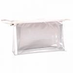 Clairefontaine R&eacute;f 8488C - Une Trousse Ronde Rectangulaire &agrave; Soufflet 22x4x14 cm en Polyester TRANSPARENT AVEC PAILLETTE vendu &agrave; l'Unit&eacute;