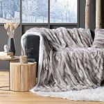 Plaid fausse fourrure (150 cm) Caribou Taupe