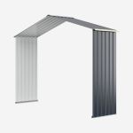 Coast Extension Box Tool Shed Metal Grey 277 x 64 x 202 cm - Abri de jardin verrouillable avec porte coulissante et 4 fentes d'aération