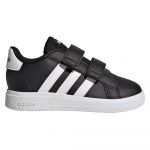 Adidas Grand Court 2.0 CF I, Chaussures de Tennis Garçon Unisex Kinder, Noir/Blanc Ftwbla Negbás, Numeric_19 EU