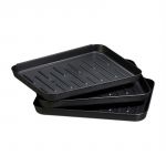 Relaxdays Schuhabtropfschale 3er Set, Schuhwanne aus Kunststoff, für 3 Paar Schuhe, Ablage HxBxT 3 x 35 x 27 cm, schwarz -