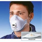 3M Masque Aura 9312 anti-poussi&egrave;res pliable FFP1 avec soupape x10