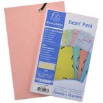 Exacompta Chemise 3 rabats &agrave; &eacute;lastiques Aquarel + 25 fiches bristol 125x200mm - 4 couleurs assorties - Couleurs assorties - Lot de 10