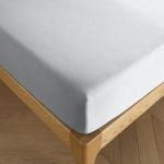 Coton Pur - Drap housse 200 x 200 cm bonnet 30 cm 'Pr&eacute;mium' pour lit 2 places King Size - Pr&eacute;mium Nuage