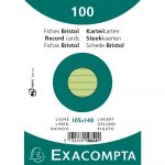 Exacompta Paquet 100 fiches bristol ligné non perforé 105x148mm Vert,