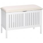 Wenko 21856100 Banc de Salle de Bain et Salon Oslo-Bois - Blanc - 79 x 55 x 39 cm