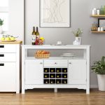 Coast Sideboard with Wine Rack - Moderne - MDF - 117 x 41 x 83 cm - Blanc