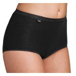 Sloggi Basic+ Maxi 4P, Culotte Taille haute Femme, Noir (BLACK 0004), 50 (Taille fabricant: 48) Lot de 4 Lot de 4