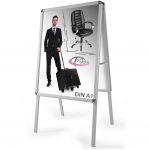 TecTake Aluminium A1 porte-affiche stop chevalet trottoir panneau d'affichage avec 2 films