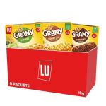Lu La Boîte Grany - Lot de 8 Paquets : 4 x Grany Chocolat, 2 x Grany Pommes, 2 x Grany Brut Noisettes - 48 Barres - 1,00kg