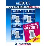 Brita 0133 - 4 cartouches filtrantes On Tap pour robinet (4800 L)